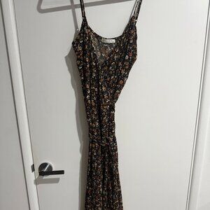 Floral midi wrap dress